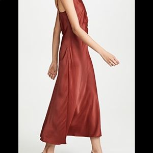 FRAME brick red midi dress